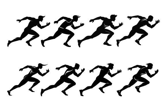 8 Running Man Vector Design Graphics for Print Templates