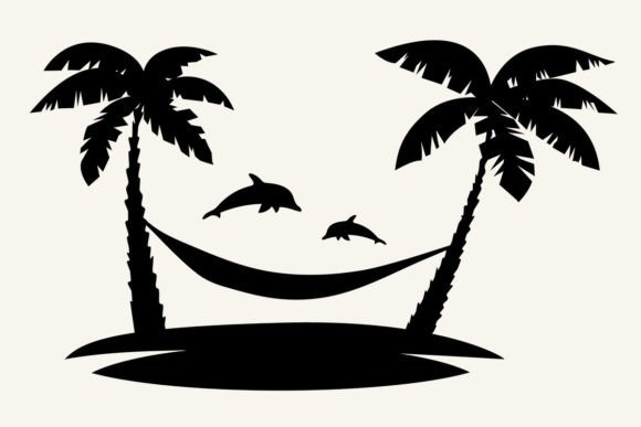 Beach, Dolphins, Hammock Graphics for Crafts