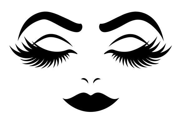 Black-and-White Permanent Make-Up Vector Graphics