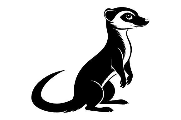 Black Silhouette Meerkat Vector for Crafting