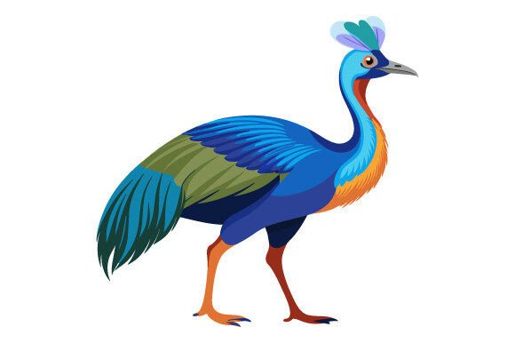 Cassowary Bird Vector Design Graphics for Print Templates