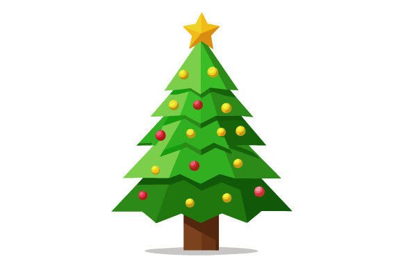 Christmas Tree Clean Shape Graphics for Print Templates