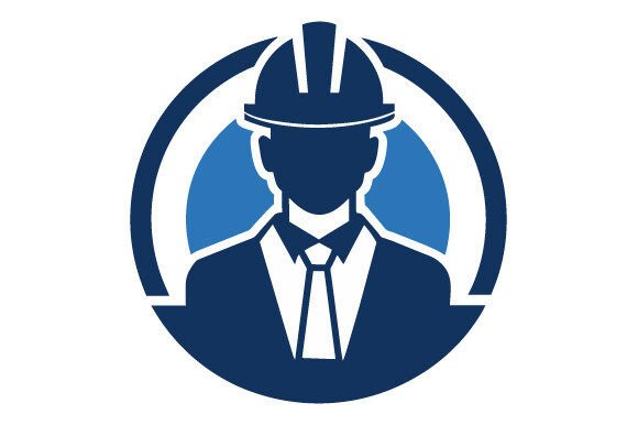 Civil Engineer Logo Icon Silhouette Graphics