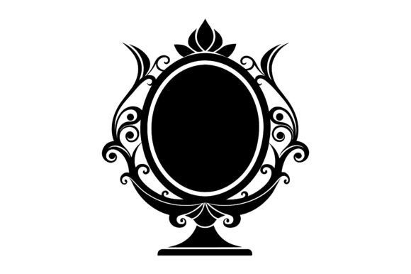 Creative Mirror Black Silhouette Vector Graphics