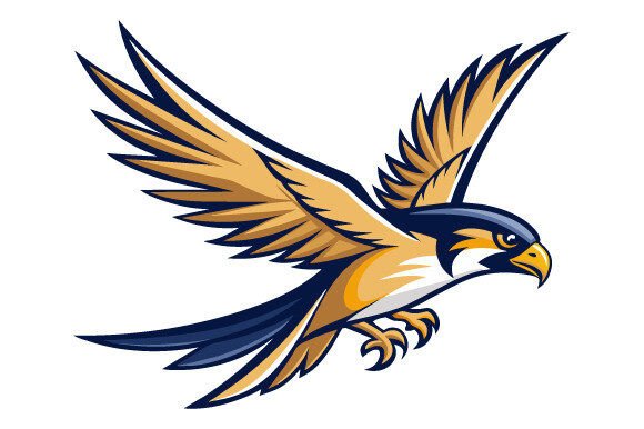 Falcon Flying Logo Vector Graphics for Print Templates