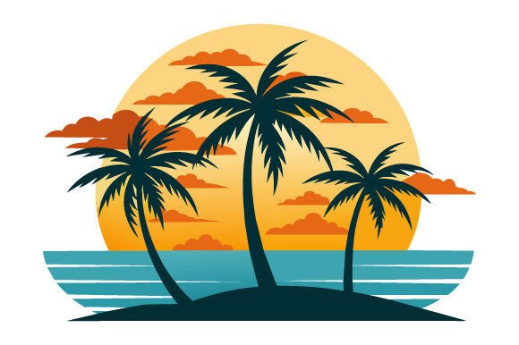 Free Vector Summer Time Background Palm Graphics for Print Templates