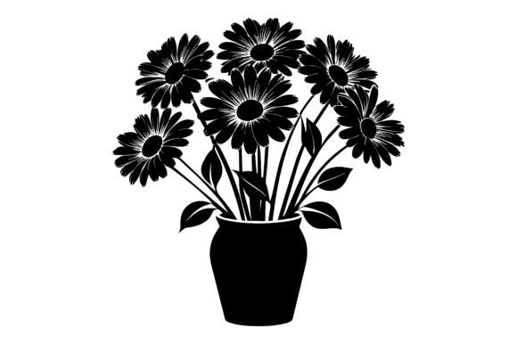 Gerbera Daisies on Vase Vector