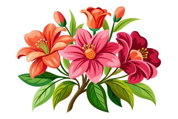 Good Quality Flower on White Background Graphics for Local Branding