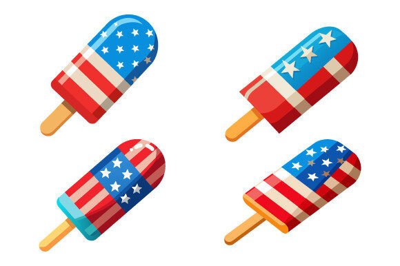 Patriotic Ice Pop Graphics for Local Branding