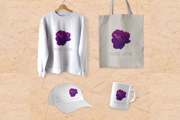 Purple Rose Graphics for Crafts and Editorial Design